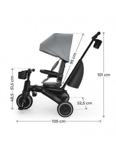 KinderKraft JAZZ 3 Folding Tricycle-Grey KinderKraft JAZZ 3 Folding Tricycle-Grey