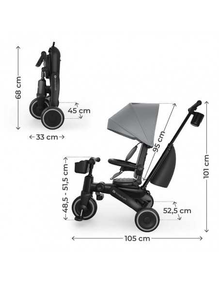 KinderKraft JAZZ 3 Folding Tricycle-Grey kinderkraft