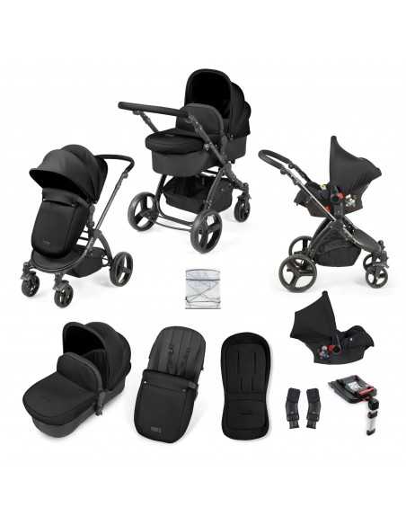 Ickle Bubba Altima 12 Piece Travel System with i Size Cirrus Car Seat & ISOFIX Base-Black Ickle Bubba