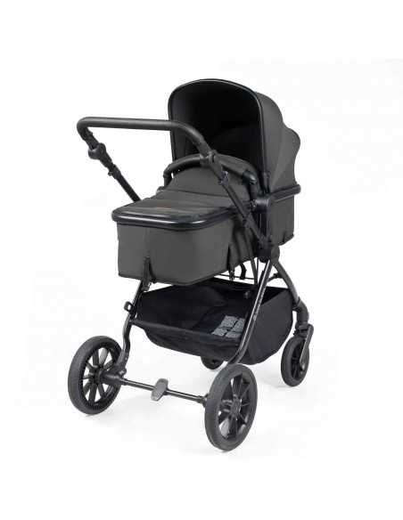 Ickle Bubba Cosmo Black Chassis 9 Piece Travel System with i Size Nimbus Car Seat & Spin ISOFIX Base-Graphite Grey/Black Ickle Bubba