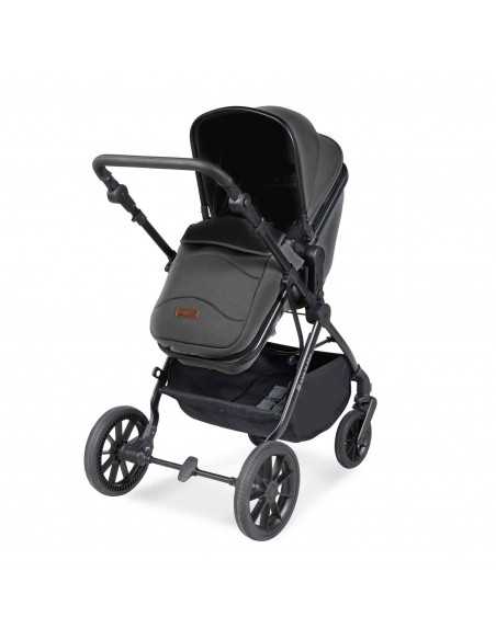 Ickle Bubba Cosmo Black Chassis 9 Piece Travel System with i Size Nimbus Car Seat & Spin ISOFIX Base-Graphite Grey/Black Ickle Bubba