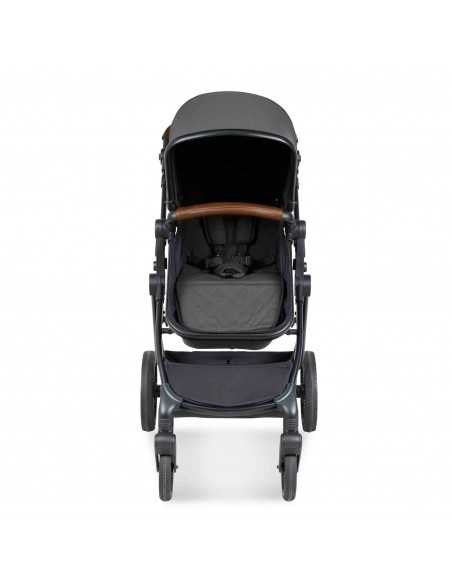 Ickle Bubba Cosmo Black Chassis 9 Piece Travel System with i Size Nimbus Car Seat & Spin ISOFIX Base-Graphite Grey/Tan Ickle Bubba