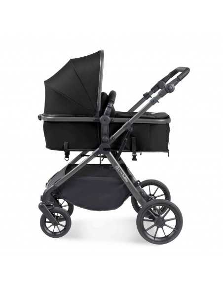 Ickle Bubba Cosmo Gunmetal Chassis 9 Piece Travel System with i Size Nimbus Car Seat & Spin ISOFIX Base-Black/Black Ickle Bubba