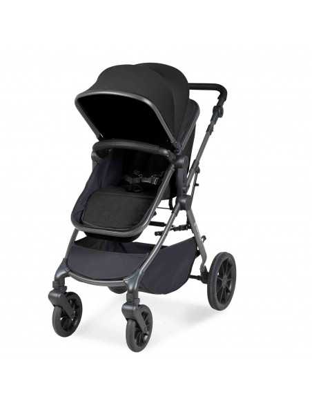Ickle Bubba Cosmo Gunmetal Chassis 9 Piece Travel System with i Size Nimbus Car Seat & Spin ISOFIX Base-Black/Black Ickle Bubba