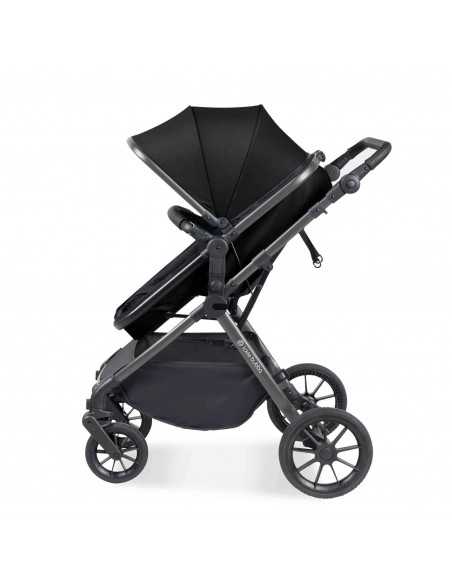 Ickle Bubba Cosmo Gunmetal Chassis 9 Piece Travel System with i Size Nimbus Car Seat & Spin ISOFIX Base-Black/Black Ickle Bubba