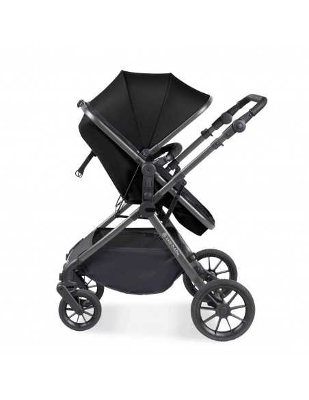 Ickle Bubba Cosmo Gunmetal Chassis 9 Piece Travel System with i Size Nimbus Car Seat & Spin ISOFIX Base-Black/Black Ickle Bubba