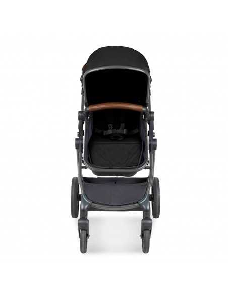 Ickle Bubba Cosmo Gunmetal Chassis 9 Piece Travel System with i Size Nimbus Car Seat & Spin ISOFIX Base-Black/Tan Ickle Bubba