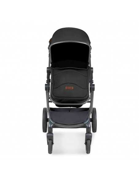 Ickle Bubba Cosmo Gunmetal Chassis 9 Piece Travel System with i Size Nimbus Car Seat & Spin ISOFIX Base-Black/Tan Ickle Bubba