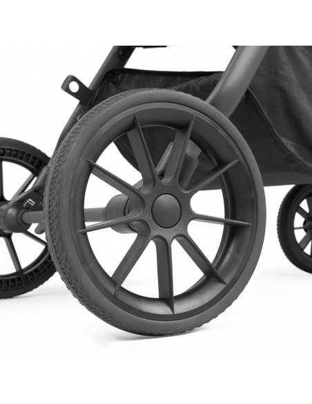 Ickle Bubba Cosmo Gunmetal Chassis 9 Piece Travel System with i Size Nimbus Car Seat & Spin ISOFIX Base-Black/Tan Ickle Bubba