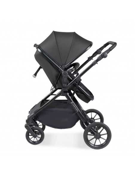 Ickle Bubba Cosmo Black Chassis 9 Piece Travel System with Maxi Cosi Cabriofix i Size Car Seat & ISOFIX Base-Graphite Grey/Black Ickle Bubba