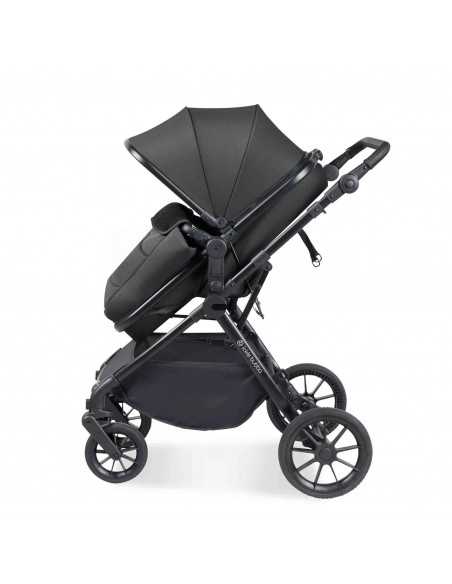 Ickle Bubba Cosmo Black Chassis 9 Piece Travel System with Maxi Cosi Cabriofix i Size Car Seat & ISOFIX Base-Graphite Grey/Black Ickle Bubba