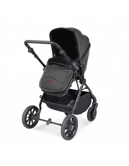 Ickle Bubba Cosmo Black Chassis 9 Piece Travel System with Maxi Cosi Cabriofix i Size Car Seat & ISOFIX Base-Graphite Grey/Black Ickle Bubba