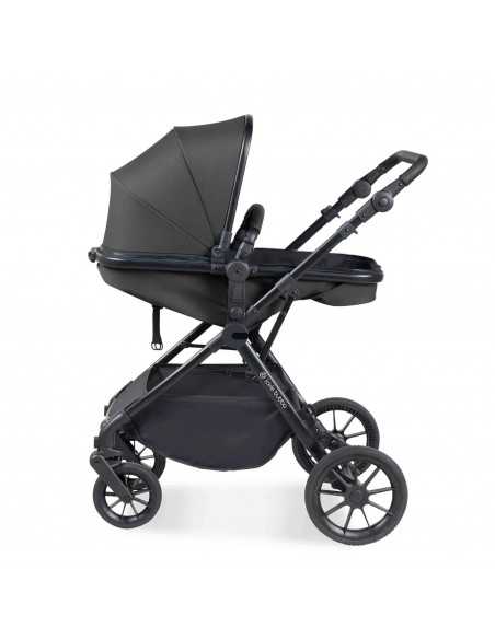 Ickle Bubba Cosmo Black Chassis 9 Piece Travel System with Maxi Cosi Cabriofix i Size Car Seat & ISOFIX Base-Graphite Grey/Black Ickle Bubba