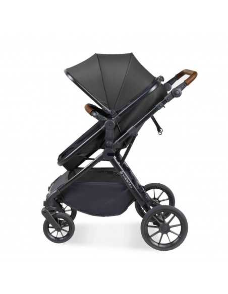 Ickle Bubba Cosmo Black Chassis 9 Piece Travel System with Maxi Cosi Cabriofix i Size Car Seat & ISOFIX Base-Graphite Grey/Tan Ickle Bubba