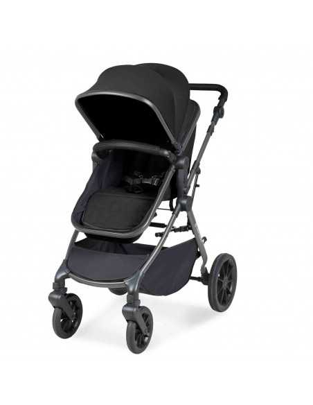 Ickle Bubba Cosmo Gunmetal Chassis 9 Piece Travel System with Maxi Cosi Cabriofix i Size Car Seat & ISOFIX Base-Black/Black Ickle Bubba
