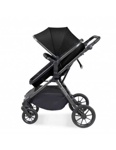 Ickle Bubba Cosmo Gunmetal Chassis 9 Piece Travel System with Maxi Cosi Cabriofix i Size Car Seat & ISOFIX Base-Black/Black Ickle Bubba