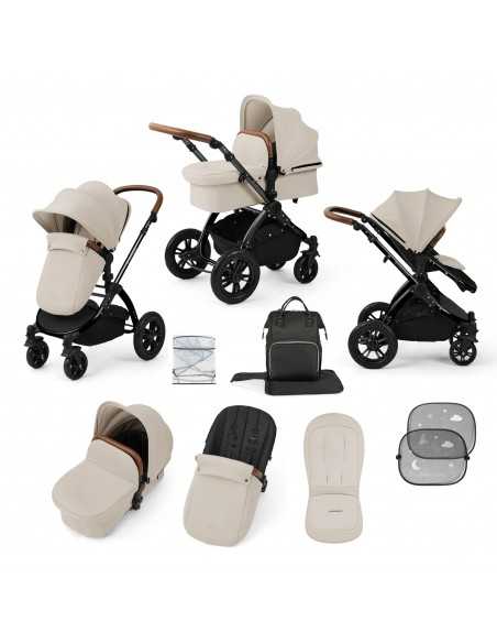 Ickle Bubba Stomp Luxe Black Frame 2in1 Travel System-Stone/Tan Handle Ickle Bubba