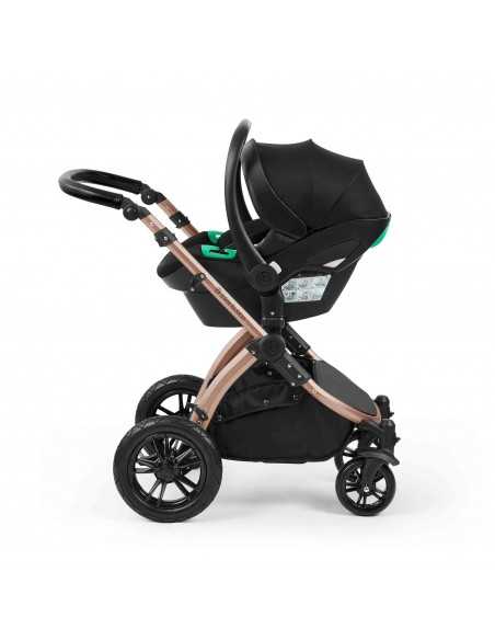 Ickle Bubba Stomp Luxe 12 Piece Travel System with i Size Nimbus Car Seat & Spin ISOFIX Base-Bronze/Midnight/Black Ickle Bubba
