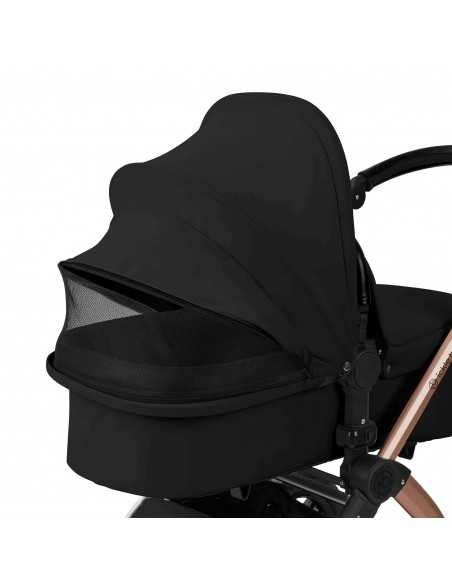 Ickle Bubba Stomp Luxe 12 Piece Travel System with i Size Nimbus Car Seat & Spin ISOFIX Base-Bronze/Midnight/Black Ickle Bubba