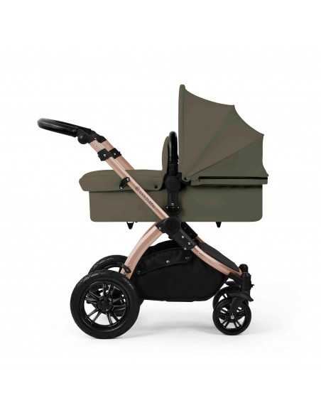 Ickle Bubba Stomp Luxe 12 Piece Travel System with i Size Nimbus Car Seat & Spin ISOFIX Base-Bronze/Woodland/Black Ickle Bubba