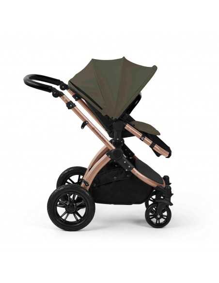 Ickle Bubba Stomp Luxe 12 Piece Travel System with i Size Nimbus Car Seat & Spin ISOFIX Base-Bronze/Woodland/Black Ickle Bubba