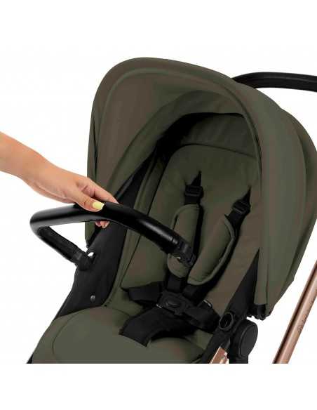 Ickle Bubba Stomp Luxe 12 Piece Travel System with i Size Nimbus Car Seat & Spin ISOFIX Base-Bronze/Woodland/Black Ickle Bubba