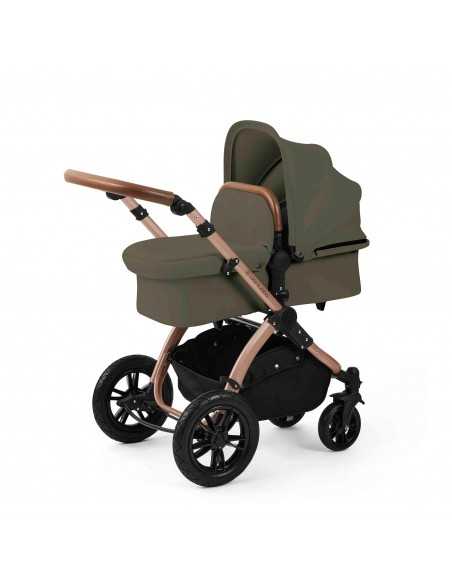 Ickle Bubba Stomp Luxe 12 Piece Travel System with i Size Nimbus Car Seat & Spin ISOFIX Base-Bronze/Woodland/Tan Ickle Bubba
