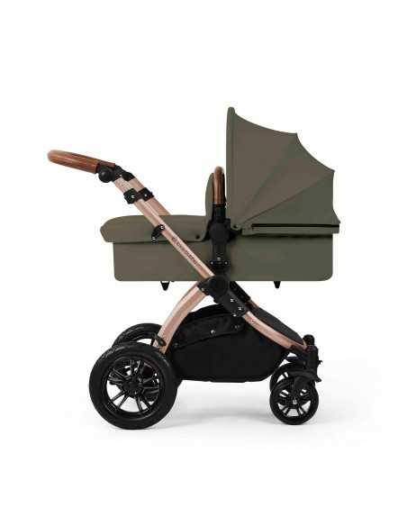 Ickle Bubba Stomp Luxe 12 Piece Travel System with i Size Nimbus Car Seat & Spin ISOFIX Base-Bronze/Woodland/Tan Ickle Bubba