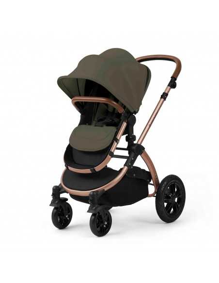 Ickle Bubba Stomp Luxe 12 Piece Travel System with i Size Nimbus Car Seat & Spin ISOFIX Base-Bronze/Woodland/Tan Ickle Bubba