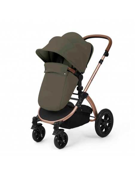 Ickle Bubba Stomp Luxe 12 Piece Travel System with i Size Nimbus Car Seat & Spin ISOFIX Base-Bronze/Woodland/Tan Ickle Bubba