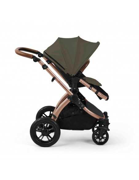Ickle Bubba Stomp Luxe 12 Piece Travel System with i Size Nimbus Car Seat & Spin ISOFIX Base-Bronze/Woodland/Tan Ickle Bubba