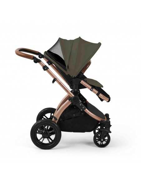 Ickle Bubba Stomp Luxe 12 Piece Travel System with i Size Nimbus Car Seat & Spin ISOFIX Base-Bronze/Woodland/Tan Ickle Bubba
