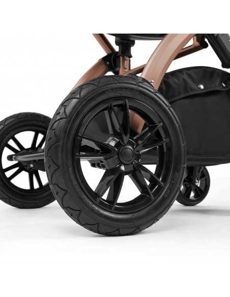 Ickle Bubba Stomp Luxe 12 Piece Travel System with i Size Nimbus Car Seat & Spin ISOFIX Base-Bronze/Woodland/Tan Ickle Bubba