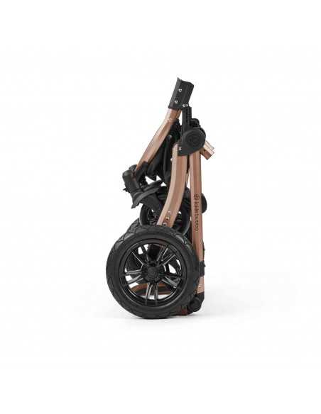 Ickle Bubba Stomp Luxe 12 Piece Travel System with i Size Nimbus Car Seat & Spin ISOFIX Base-Bronze/Woodland/Tan Ickle Bubba