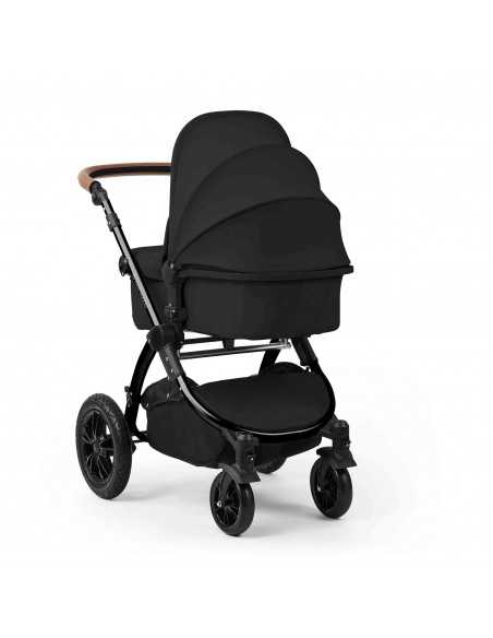 Ickle Bubba Stomp Luxe 12 Piece Travel System with i Size Nimbus Car Seat & Spin ISOFIX Base-Black/Midnight/Tan Ickle Bubba