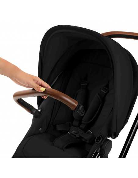 Ickle Bubba Stomp Luxe 12 Piece Travel System with i Size Nimbus Car Seat & Spin ISOFIX Base-Black/Midnight/Tan Ickle Bubba