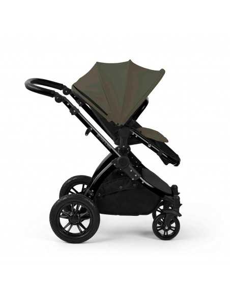 Ickle Bubba Stomp Luxe 12 Piece Travel System with i Size Nimbus Car Seat & Spin ISOFIX Base-Black / Woodland / Black Ickle Bubba
