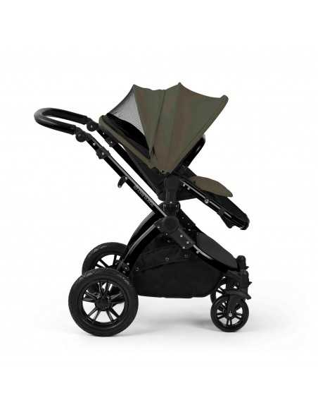 Ickle Bubba Stomp Luxe 12 Piece Travel System with i Size Nimbus Car Seat & Spin ISOFIX Base-Black / Woodland / Black Ickle Bubba