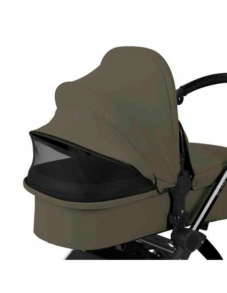Ickle Bubba Stomp Luxe 12 Piece Travel System with i Size Nimbus Car Seat & Spin ISOFIX Base-Black / Woodland / Black Ickle Bubba