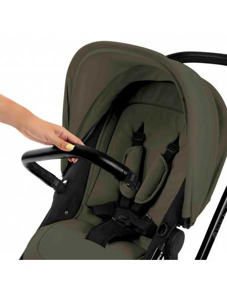 Ickle Bubba Stomp Luxe 12 Piece Travel System with i Size Nimbus Car Seat & Spin ISOFIX Base-Black / Woodland / Black Ickle Bubba