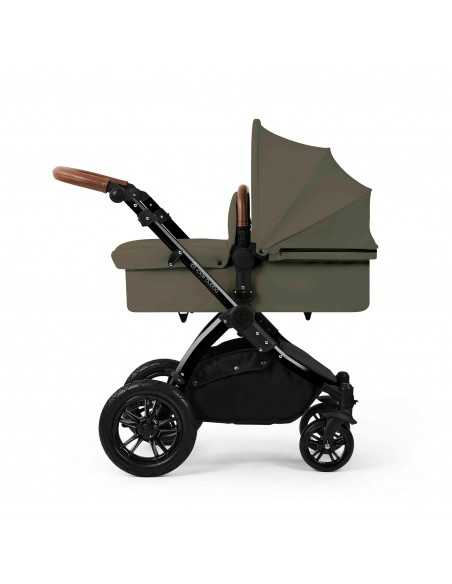 Ickle Bubba Stomp Luxe 12 Piece Travel System with i Size Nimbus Car Seat & Spin ISOFIX Base-Black / Woodland / Tan Ickle Bubba