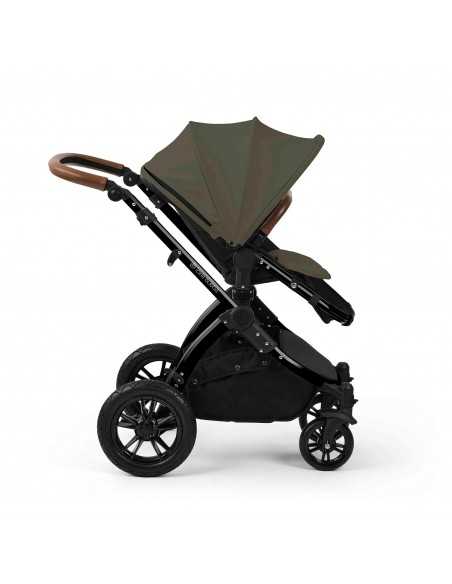 Ickle Bubba Stomp Luxe 12 Piece Travel System with i Size Nimbus Car Seat & Spin ISOFIX Base-Black / Woodland / Tan Ickle Bubba