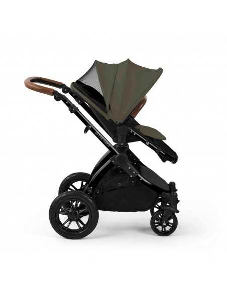 Ickle Bubba Stomp Luxe 12 Piece Travel System with i Size Nimbus Car Seat & Spin ISOFIX Base-Black / Woodland / Tan Ickle Bubba