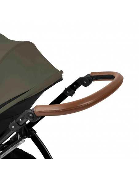 Ickle Bubba Stomp Luxe 12 Piece Travel System with i Size Nimbus Car Seat & Spin ISOFIX Base-Black / Woodland / Tan Ickle Bubba