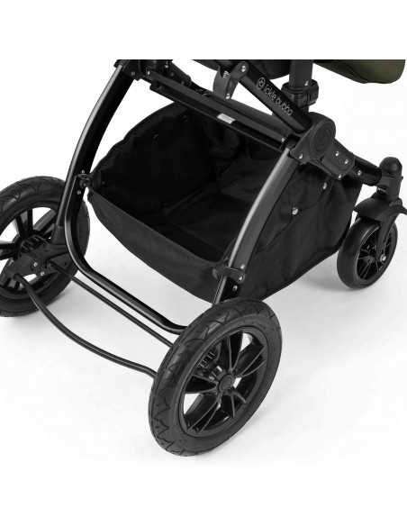 Ickle Bubba Stomp Luxe 12 Piece Travel System with i Size Nimbus Car Seat & Spin ISOFIX Base-Black / Woodland / Tan Ickle Bubba