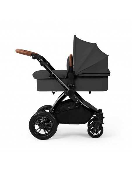 Ickle Bubba Stomp Luxe 12 Piece Travel System with i Size Nimbus Car Seat & Spin ISOFIX Base-Black / Charcoal Grey / Tan Ickle Bubba