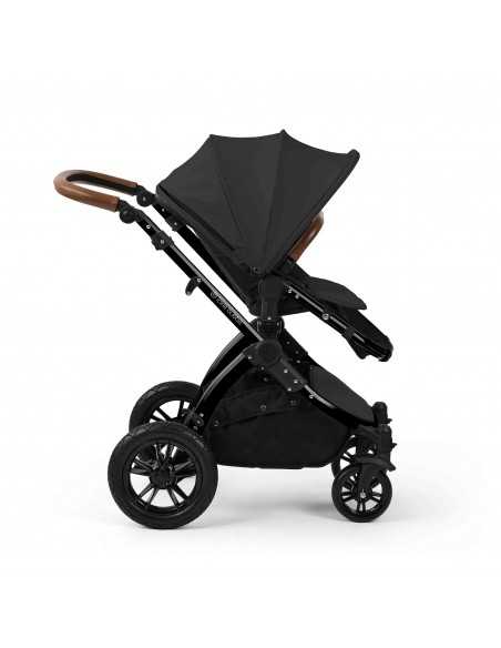 Ickle Bubba Stomp Luxe 12 Piece Travel System with i Size Nimbus Car Seat & Spin ISOFIX Base-Black / Charcoal Grey / Tan Ickle Bubba