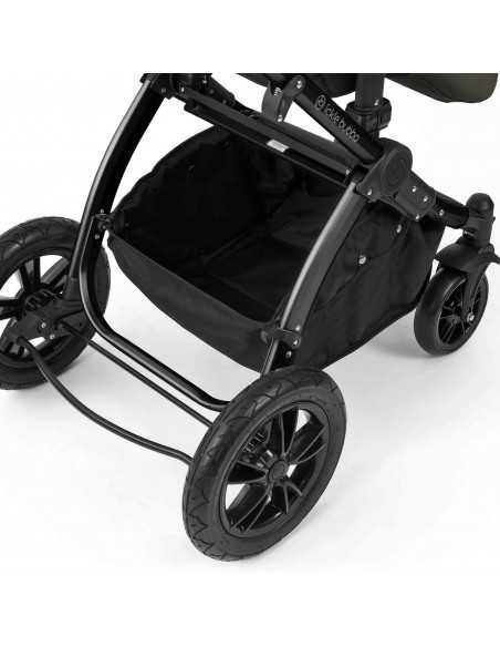 Ickle Bubba Stomp Luxe 12 Piece Travel System with i Size Nimbus Car Seat & Spin ISOFIX Base-Black / Charcoal Grey / Black Ickle Bubba