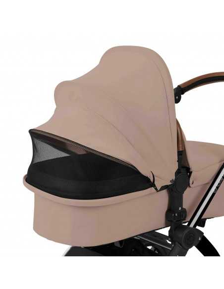 Ickle Bubba Stomp Luxe 12 Piece Travel System with i Size Nimbus Car Seat & Spin ISOFIX Base-Black / Desert / Tan Ickle Bubba