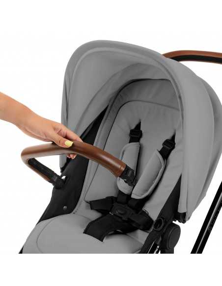 Ickle Bubba Stomp Luxe 12 Piece Travel System with i Size Nimbus Car Seat & Spin ISOFIX Base-Black / Pearl Grey / Tan Ickle Bubba